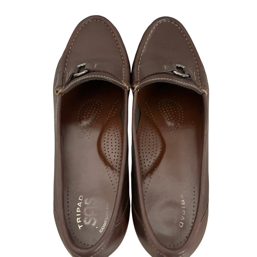 Women's SAS Brown Leather Horsebit Loafers Tripad Comfort Slip-Ons Size 7.5 - Picture 7 of 11